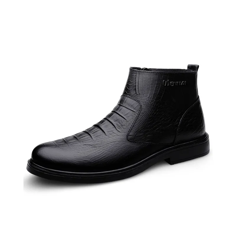 Wen Nai Ankle Boots Men's Black-1