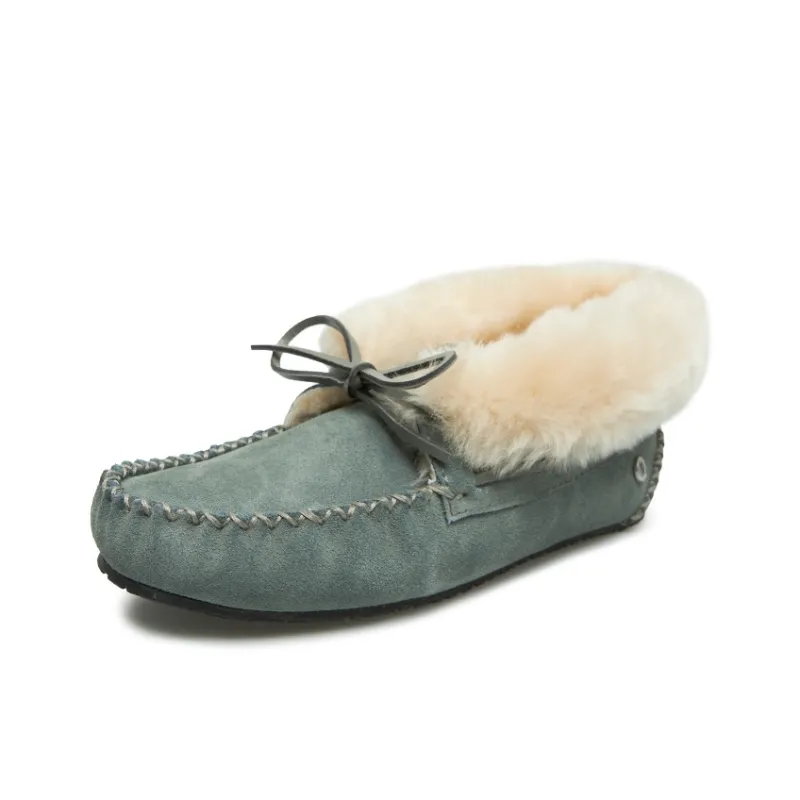 MINNETONKA Warm Ankle-Length Snow Boots Women's Olive Green-2
