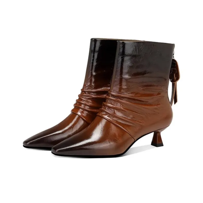 JESSICA SOPHIA Ankle Boots 4cm Women's Brown-4