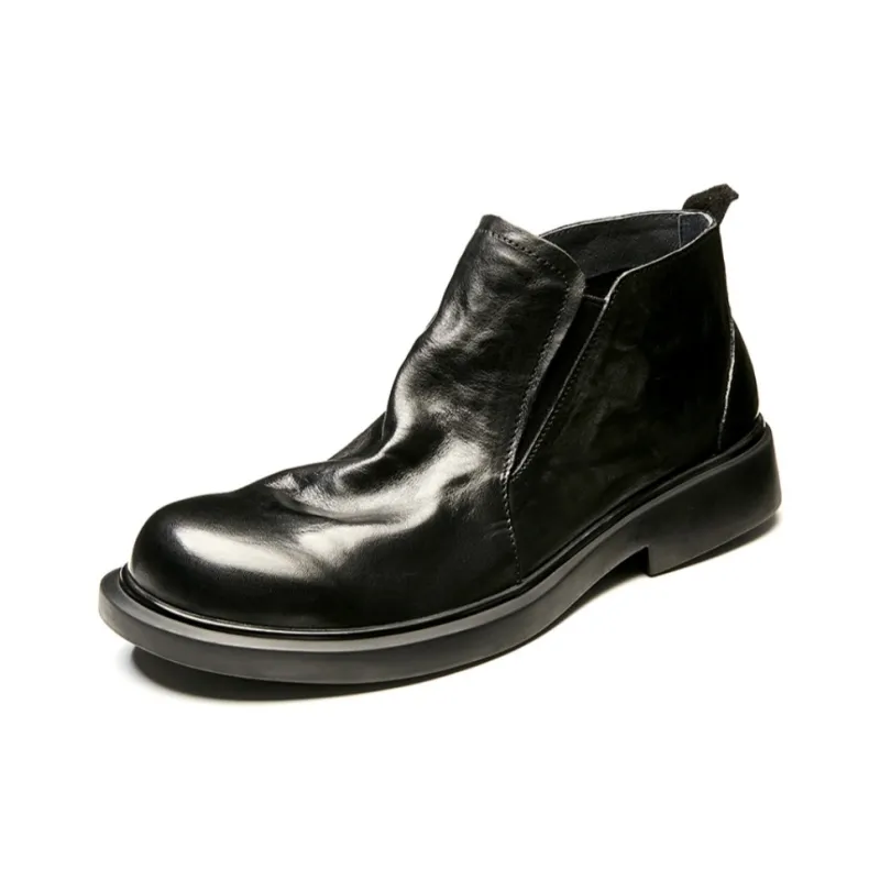 Brounvanm Ankle Boots Men Black/Chocolate/Coffee/Gray-5
