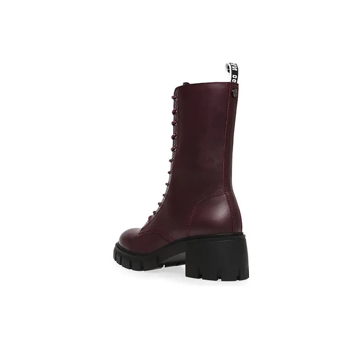 STEVE MADDEN Martin Boots Women's Black/Burgundy-6