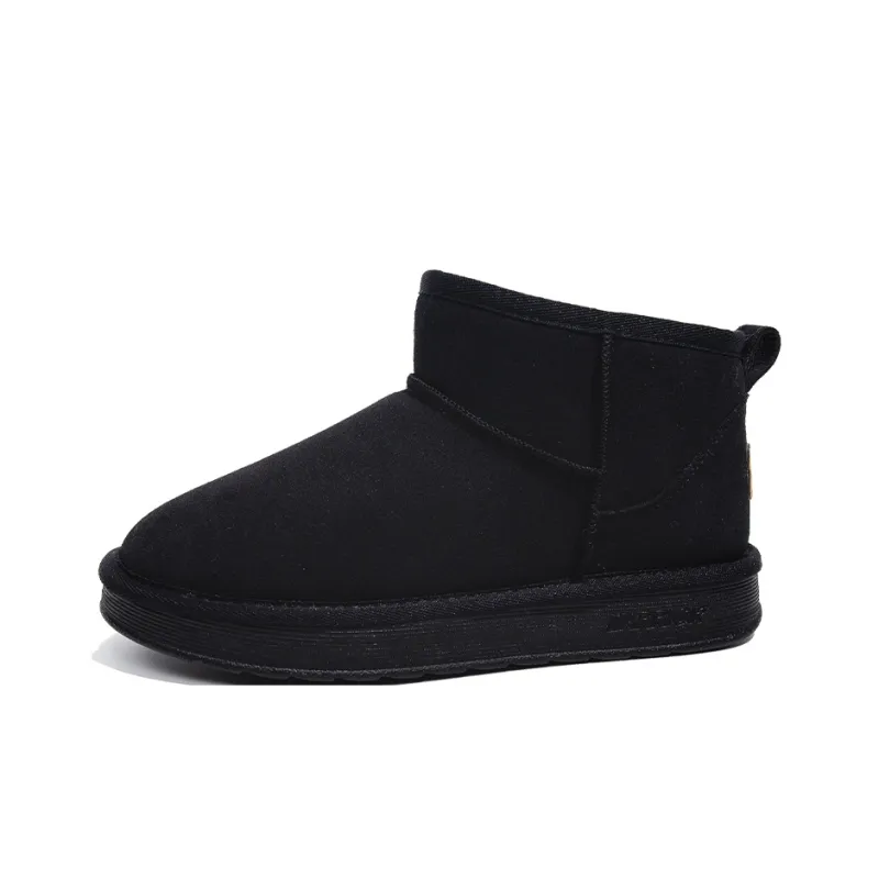 Warrior Warm Coverage Height Increasing Wear Resistant Slip Resistant Short Snow Boots Women's Black-0