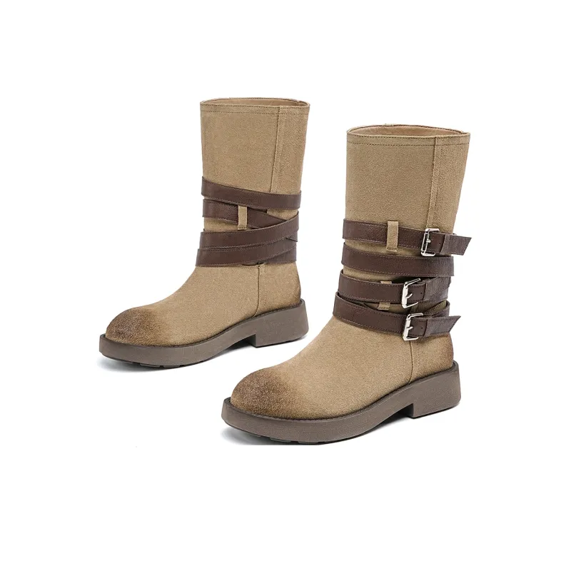 EBLAN Ankle Boots Women's Khaki-1