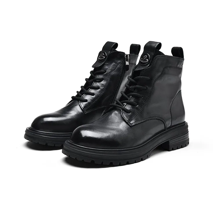 BASIC HOUSE A Hundred Houses Journey To The Mountains And Seas Vintage Wild Ride Martin Boot Women's Night Black-2