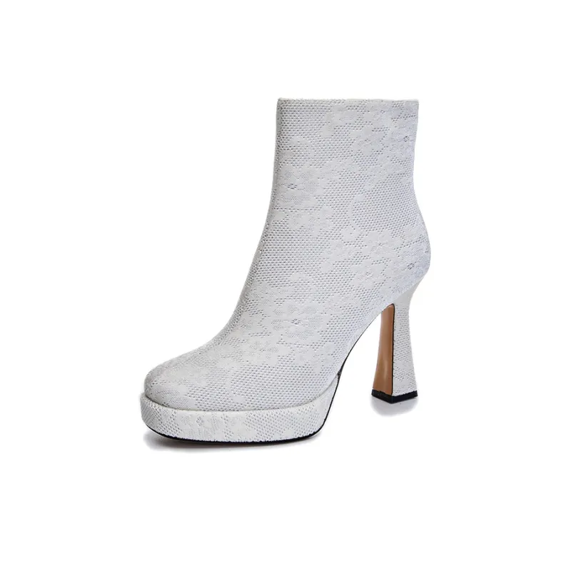 POOQ Ankle Boots Women's Black/White-6