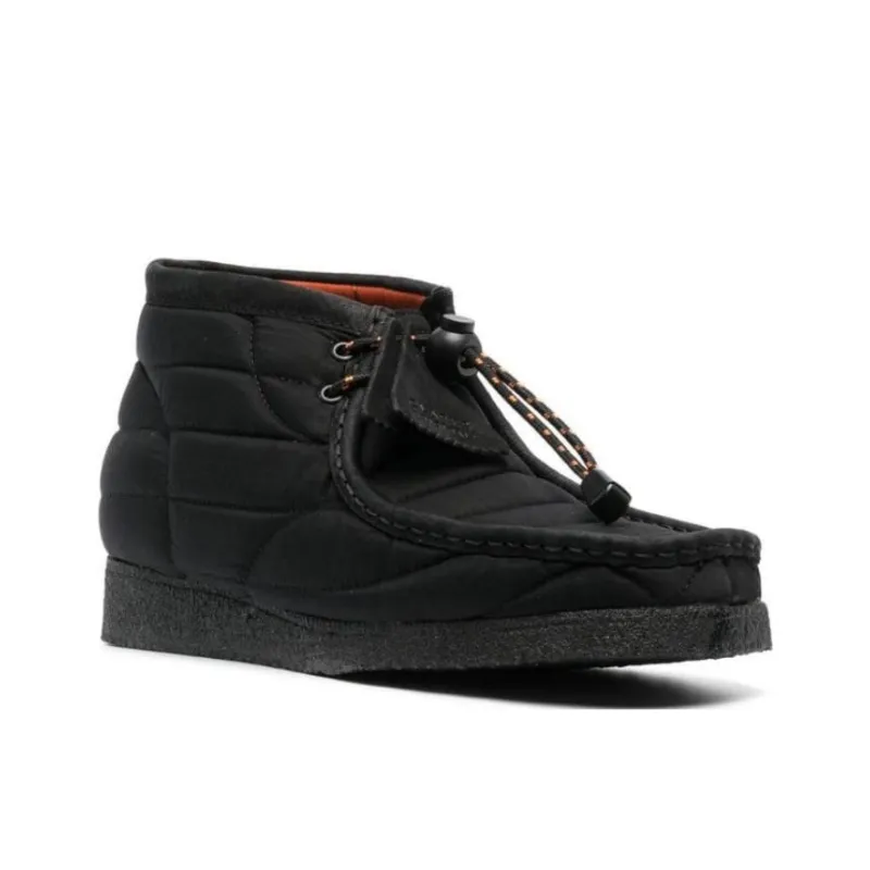 Clarks Originals Wallabee Boot Black Quilted-1