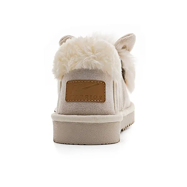Warrior Warm Wear Resistant Slip Resistant Short Snow Boots Women's Beige-3