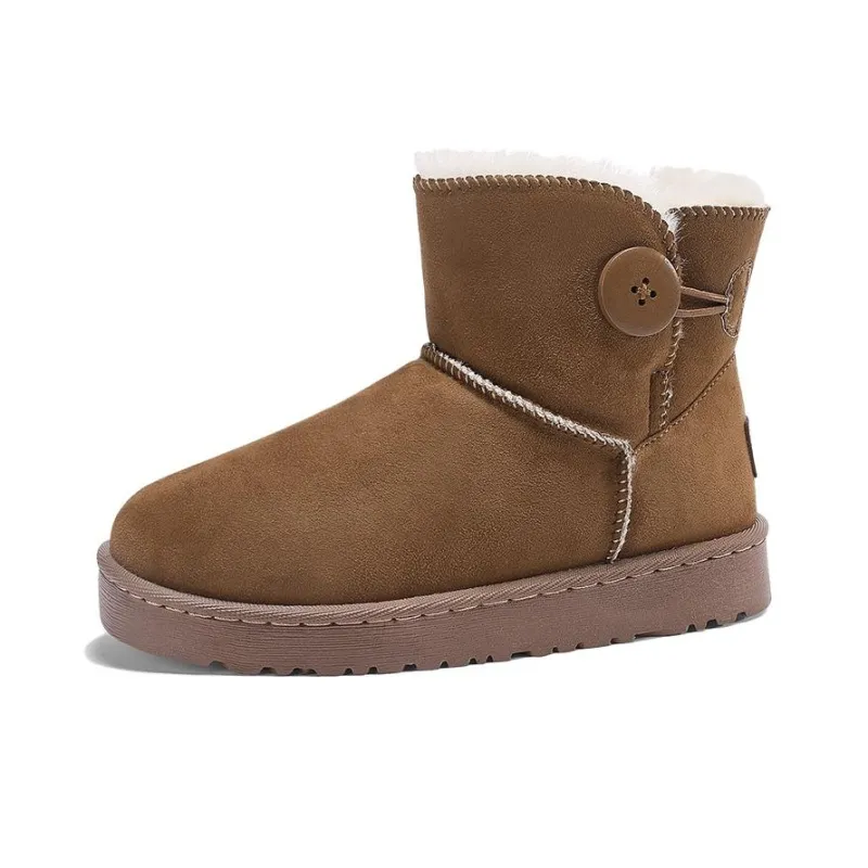 Warrior Short Mid Calf Snow Boots Women's Brown-1