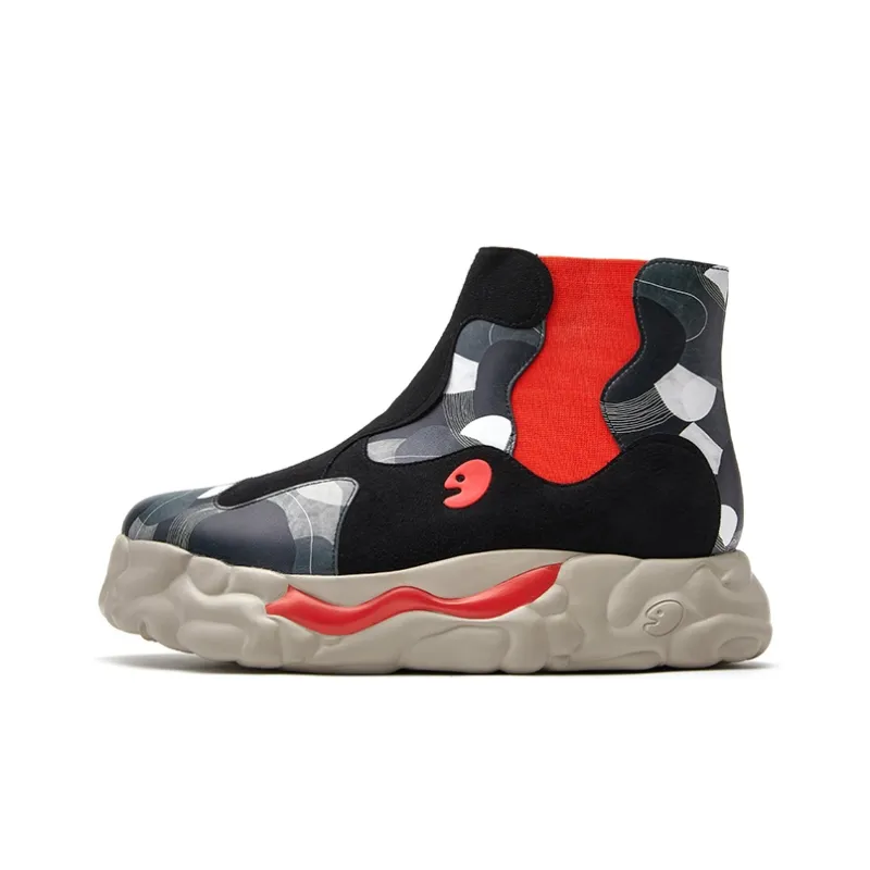 U.IN Painted Travel Shoes Sanamolls 3 Art Model Ankle Boots Men's-0