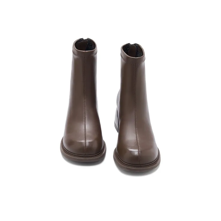 DAPHNE Ankle Boots Women's Black/Brown Fleece Lined-1