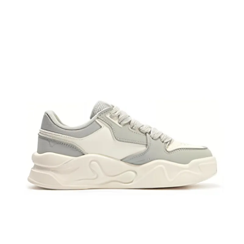 361° Jincheng Durable Breathable Low-Top Skateboard Shoes Women's White Gray-1