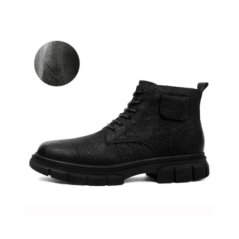Wen Nai Short Martin Boot Men's Black-0