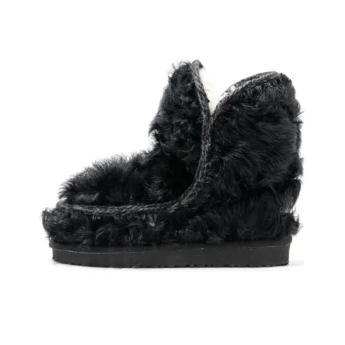 K.D.KENAZ Fuzzy Pet Collection Warm Slip Resistant Crew Snow Boots Women's Black