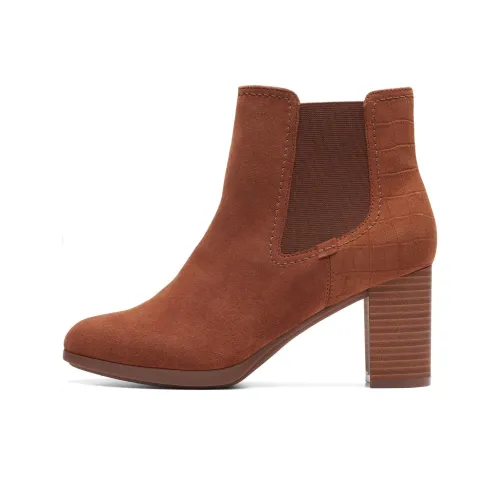 Clarks Short Chelsea Boots 7.5cm Women's Brown