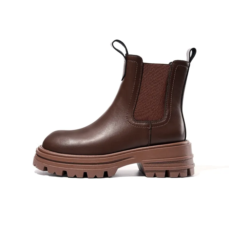 EBLAN Short Chelsea Boots Women's Brown-0
