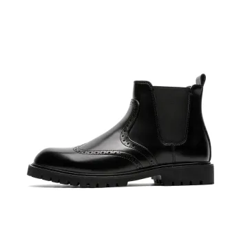 Chi Wolf Short Chelsea Boots Men's Black