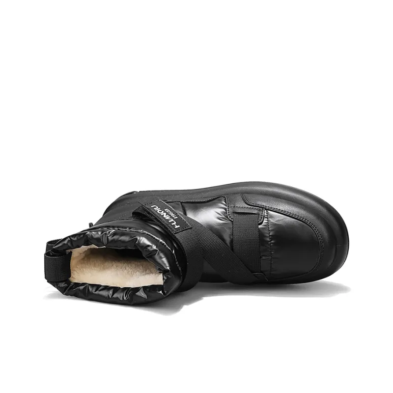 HUANQIU Short Snow Boots Men's Black-2