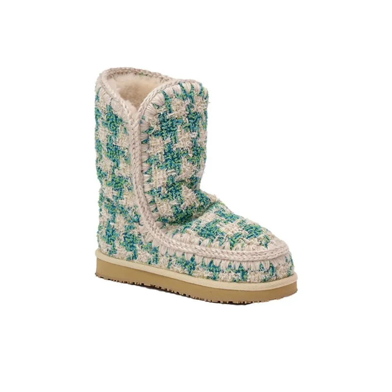 K.D.KENAZ Warm Slip Resistant Balance Short Snow Boots Women's Matcha-2