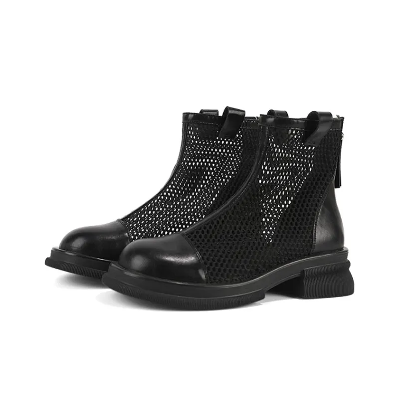 DAPHNE Ankle Boots Women's Black/White-5