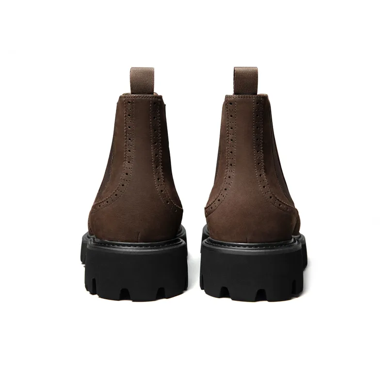 Zuti Short Chelsea Boots 7.5cm Men's Coffee-3