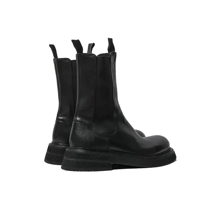 Viplander Knee High Chelsea Boots 5cm Men's Black-2