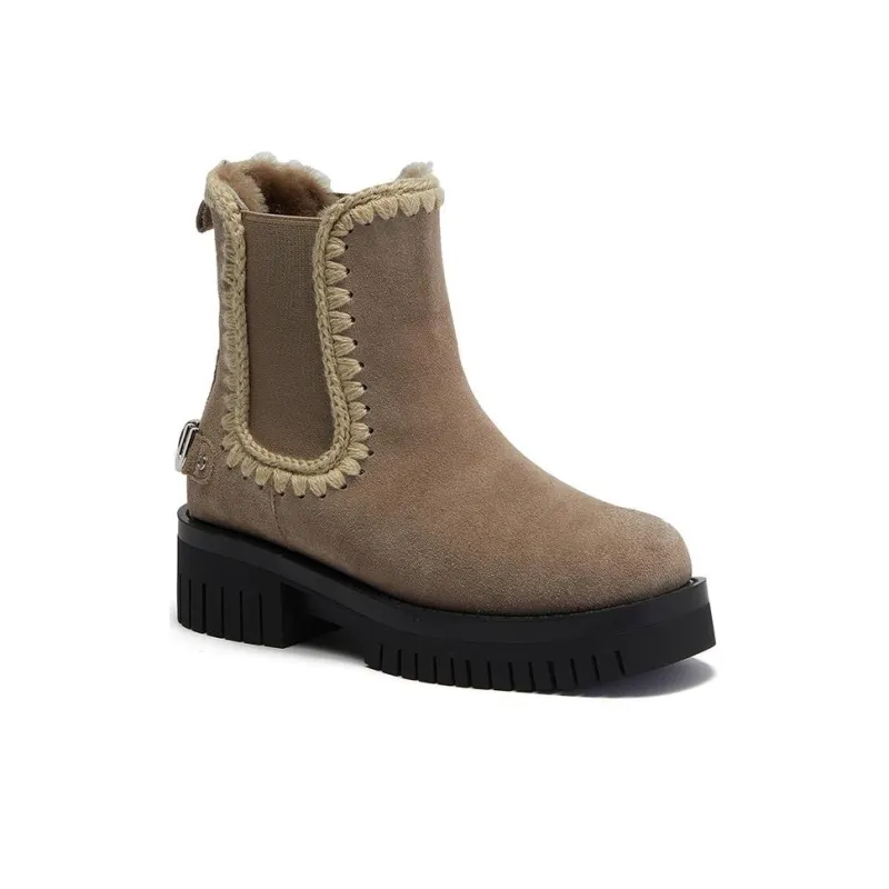MOU Short Chelsea Boots Women's Umber-1