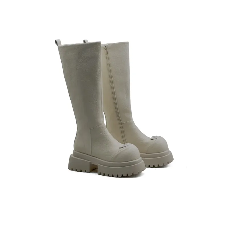 Little Sue Niche Design Trendy Versatile British Style Letter Hot Girl Slimming Knight Boots Knee-high Boots Women's-8