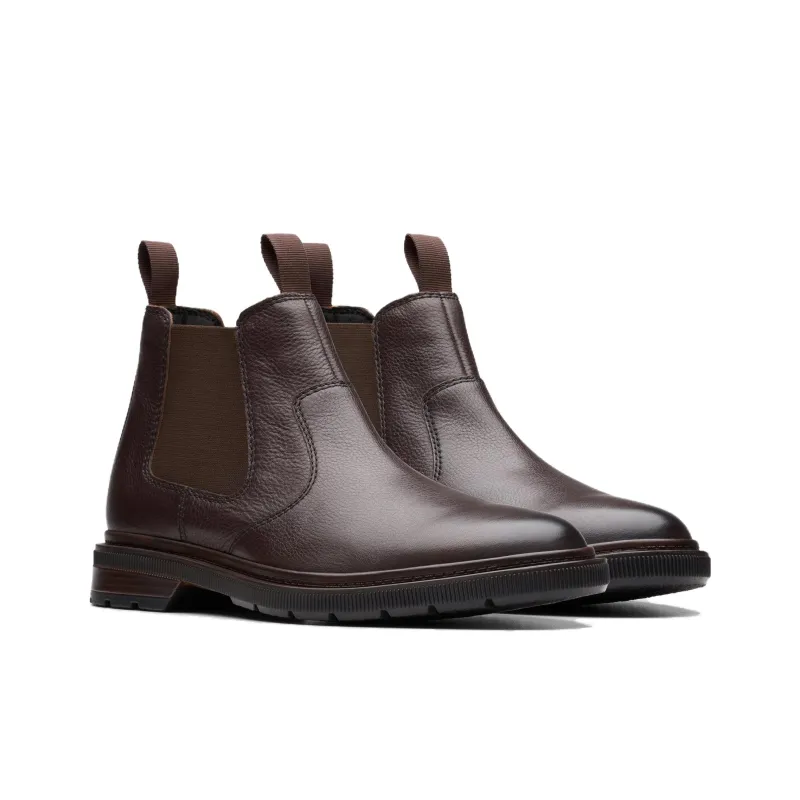 Clarks Short Chelsea Boots Men's Brown-2