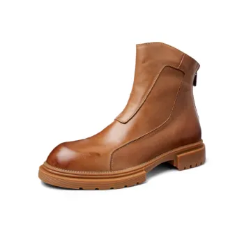 Brounvanm Men's Boots Ankle Boots 4cm Men's Black Yellow Brown