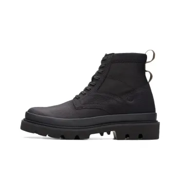 Clarks Short Mid Calf Martin Boot Men's Black