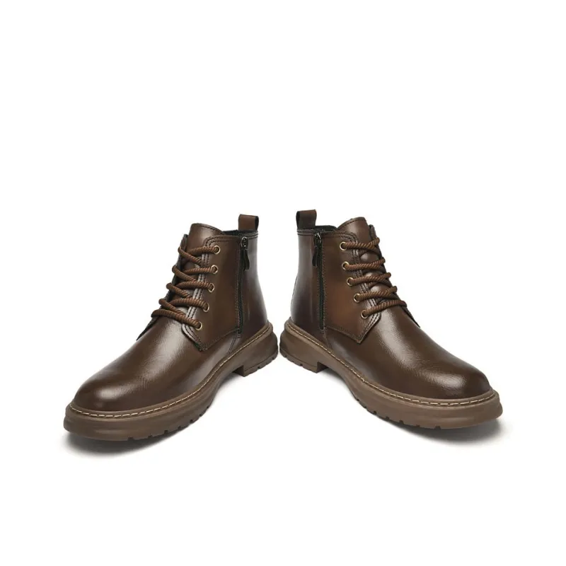 Wen Nai Short Martin Boot Men's Brown-3