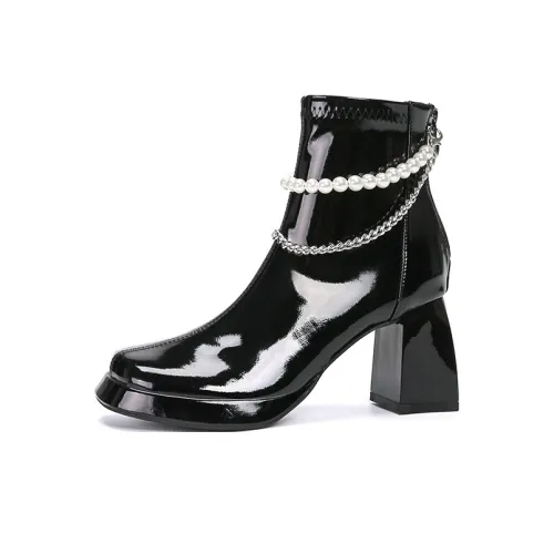 Zubumei Ankle Boots 7CM Women's Black