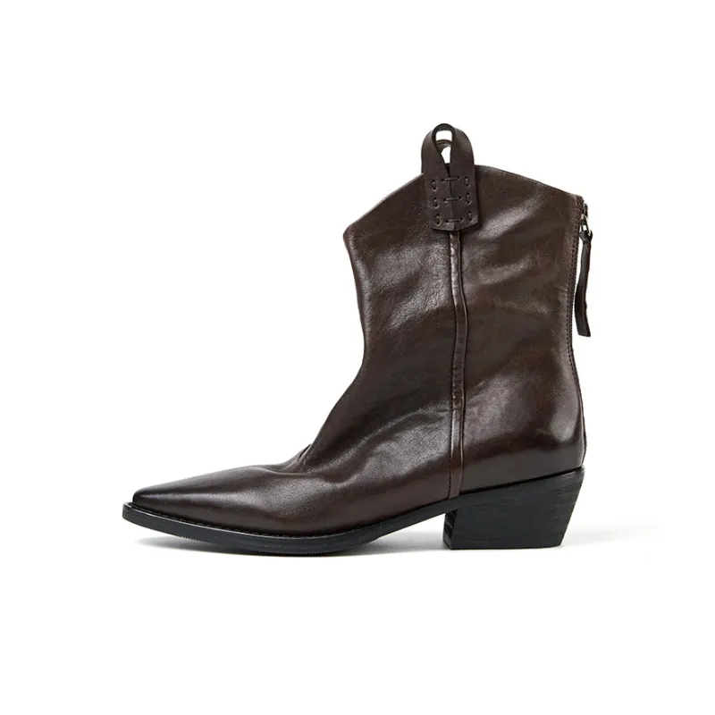 Marie Claire Ankle Boots 4.7cm Women's Lava Nama Chocolate Brown-0
