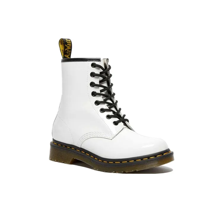 Dr.Martens 1460 Patent Leather Lace Up Boots 'White' Women's-2