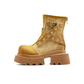 Little Sue Niche Design, Trendy Versatile, Vintage, Biker Boots Ankle Boots Women's