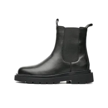 WEISHIBANGWEI Crew Chelsea Boots Medium Heel Men's