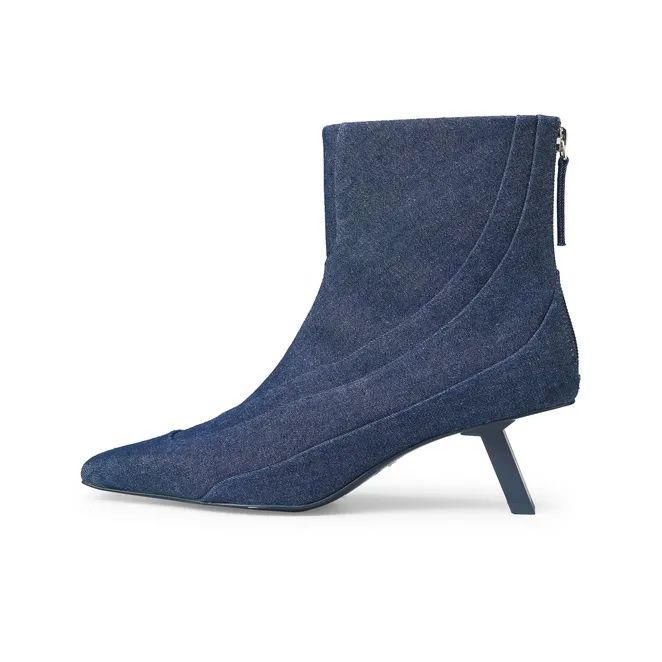 Lost In Echo Fashion Black Cat Heel Height Pointy Square Toe Ankle Boots-10