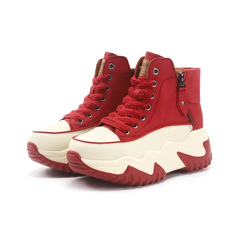 TOM TAILOR Black White Chifeng High Top Boots Thermal Abrasion Resistant Height Increasing Short Snow Boots Women's-38
