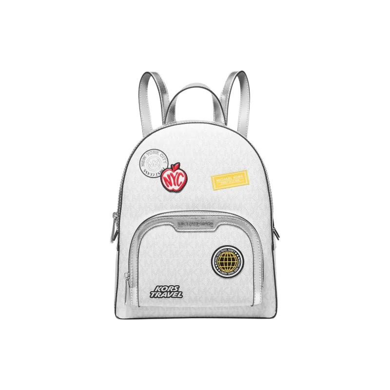 MICHAEL KORS Jaycee Coated Canvas Backpack Medium Size Unisex Optical White-0
