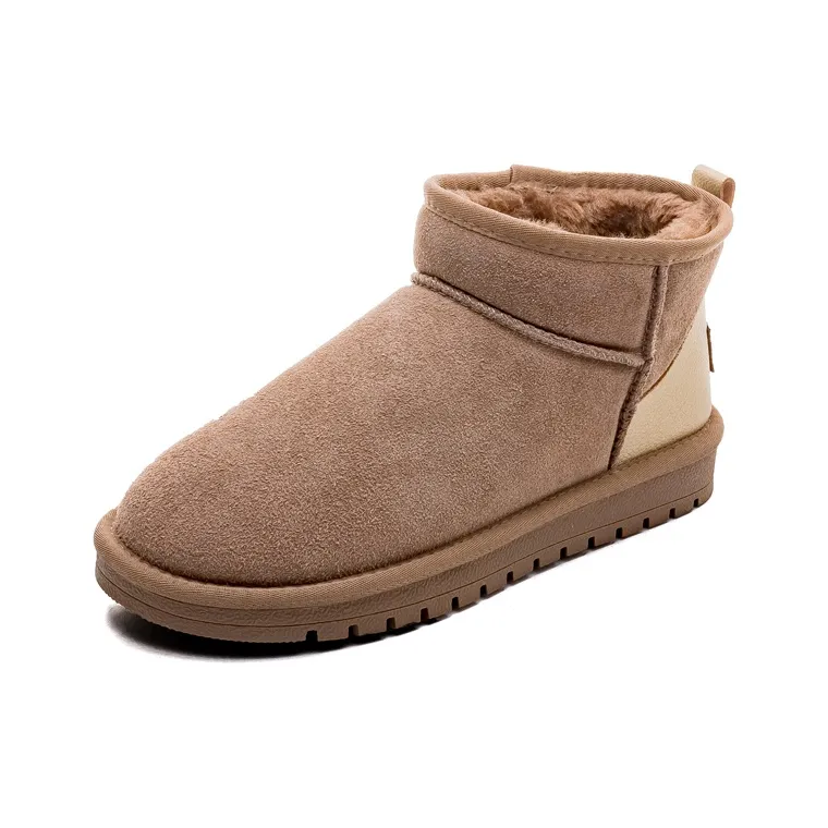 Warrior Short Snow Boots Unisex Brown Gold-1