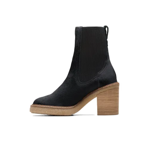 Clarks Short Chelsea Boots Women's Black