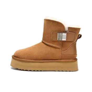 EBLAN Warm Ankle Length Snow Boots Women's Chestnut