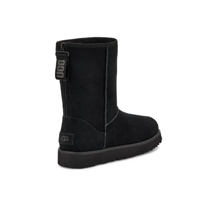UGG W Classic Short Logo Zip 'Black' Women's-4
