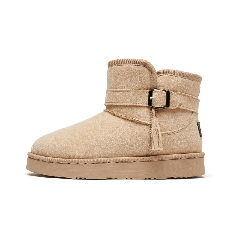 Warrior Warm Wear Resistant Slip Resistant Short Snow Boots Women's Khaki-0