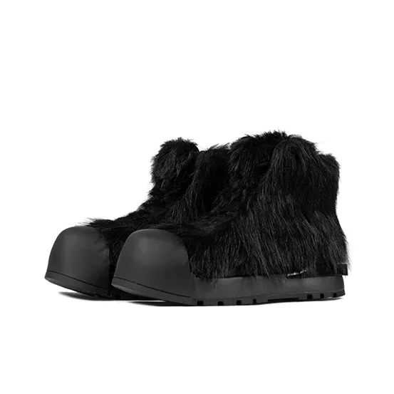 FVVO ROCKSTA LONG HAIRED HIGH TOP THICK SOLED BOOTS Ankle Boots Medium Heel Unisex-1