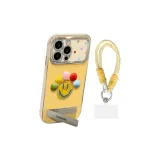 Electroplated Full-View Window-Silver[Yellow Smiley Face+Doll+Bracelet+Stands]
