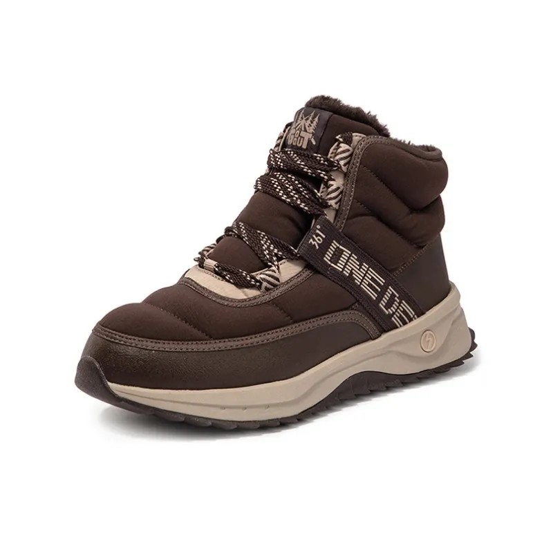 361° Fleece Snow Warm Wear-Resistant Slip-Resistant Short Snow Boots Men's Earth Brown-1