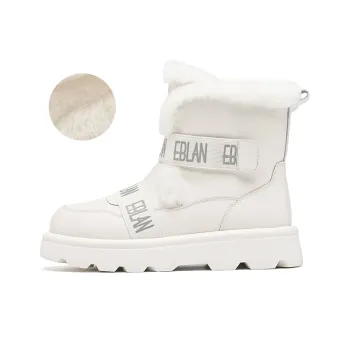 EBLAN Snow Boots Women's Ecru Fleece Lined