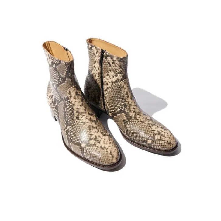 SCAROSSO Warren Python print Chelsea Boots-3