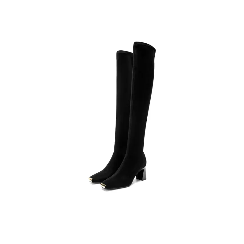 HARSON Over Painted Boots 7cm Women's Black-1
